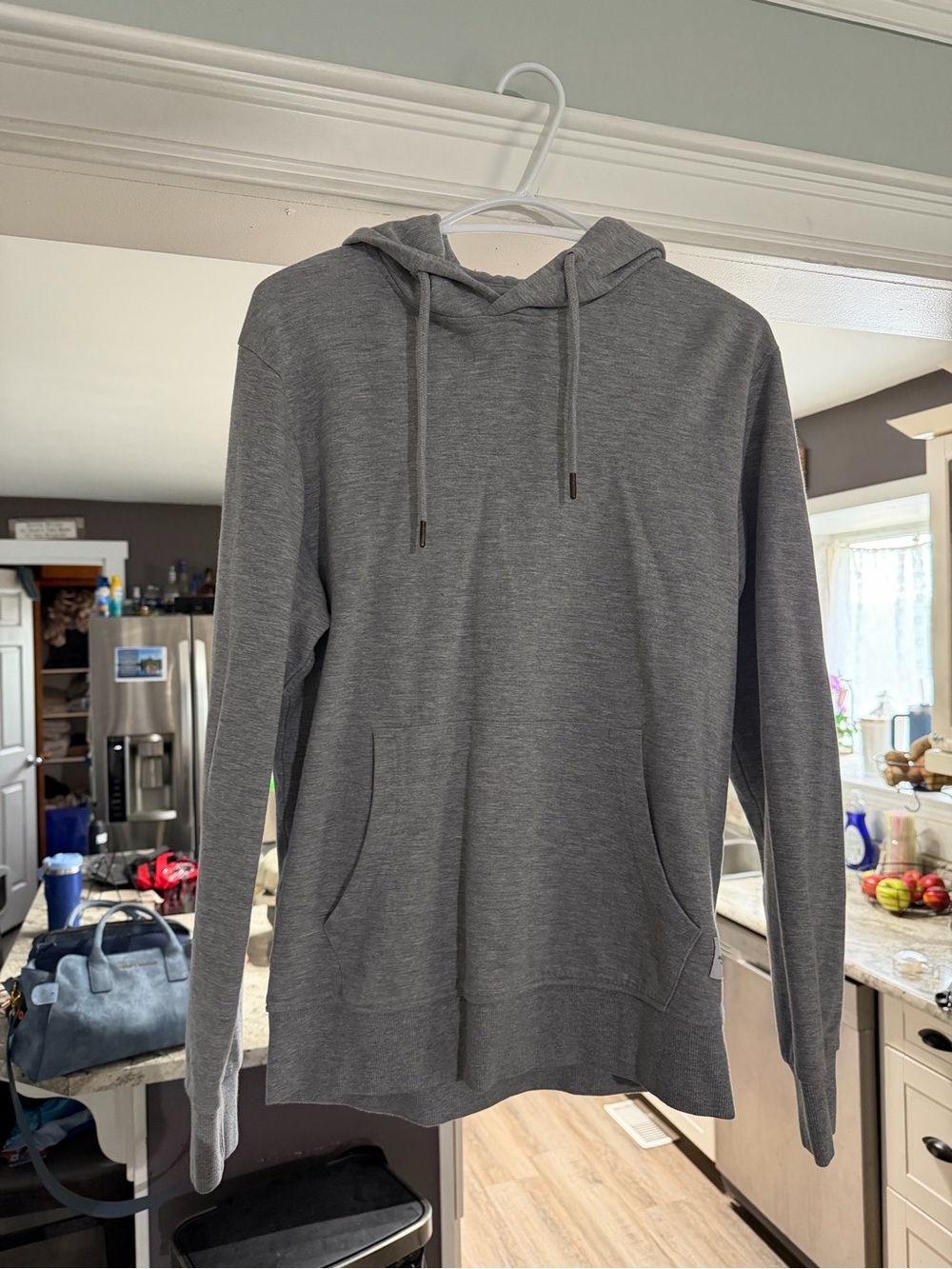 Jack and Jones Gray Pullover Hoodie with Kangaroo Pocket